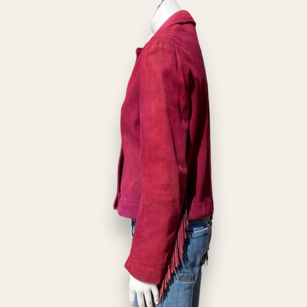 Vintage Burgundy suede cropped jacket ladies medium - Picture 7 of 16